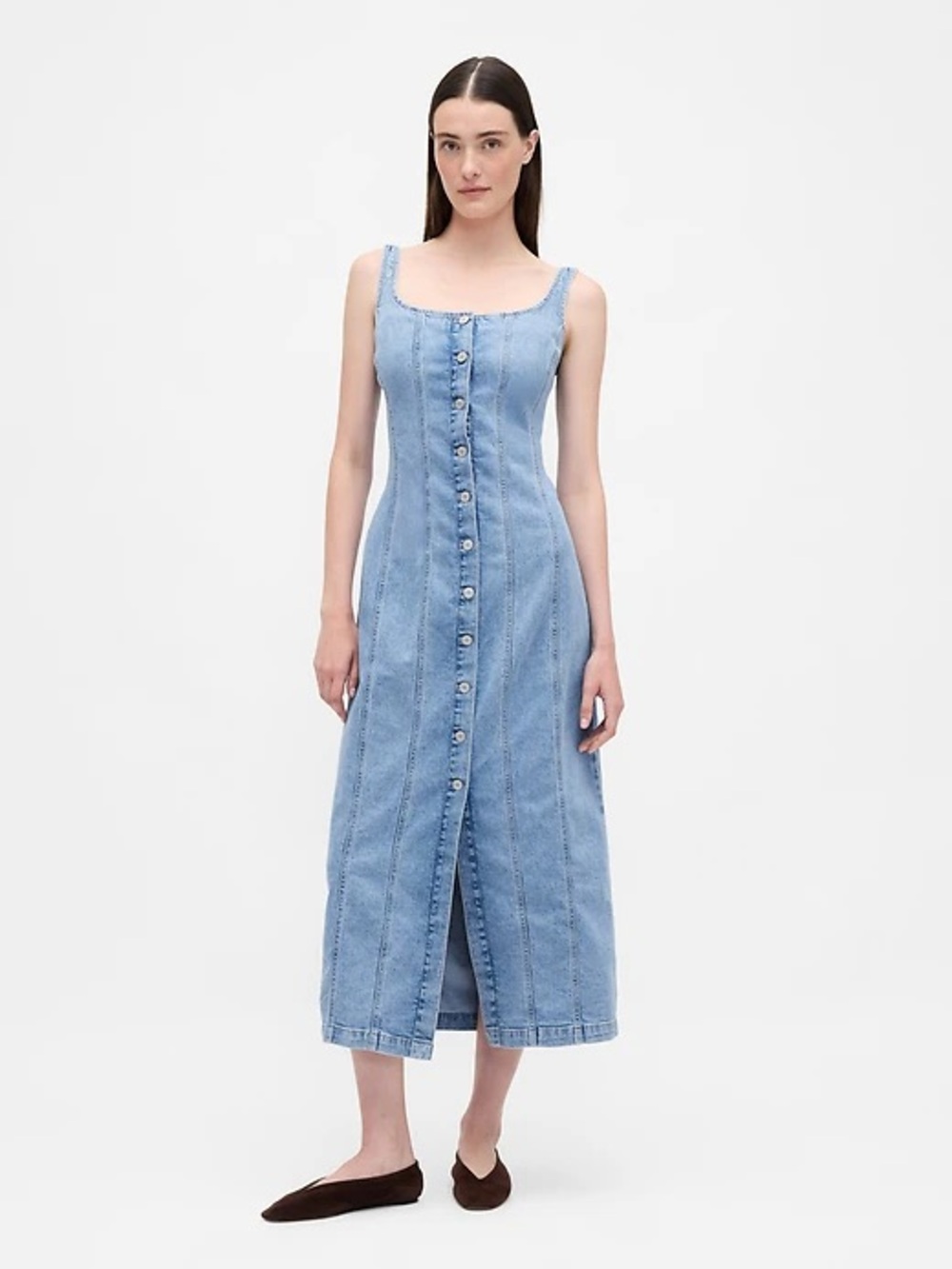 GAP Light Blue Denim Dress with Button Detail - Picture 7 of 7